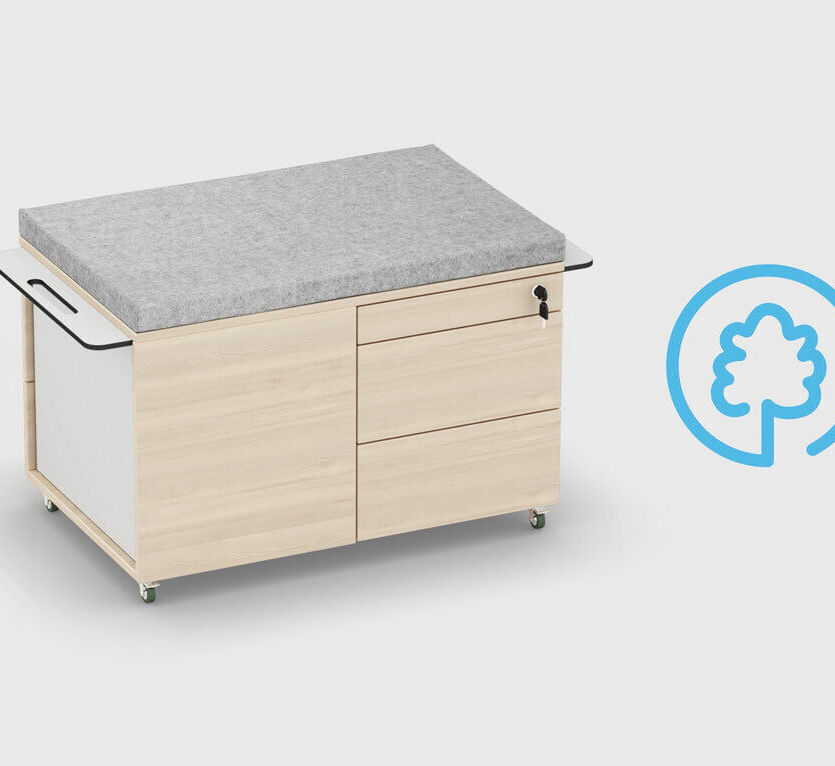 Kontener biurowy, pomocnik dwustronny ze zdrowych materiałów Health to Office