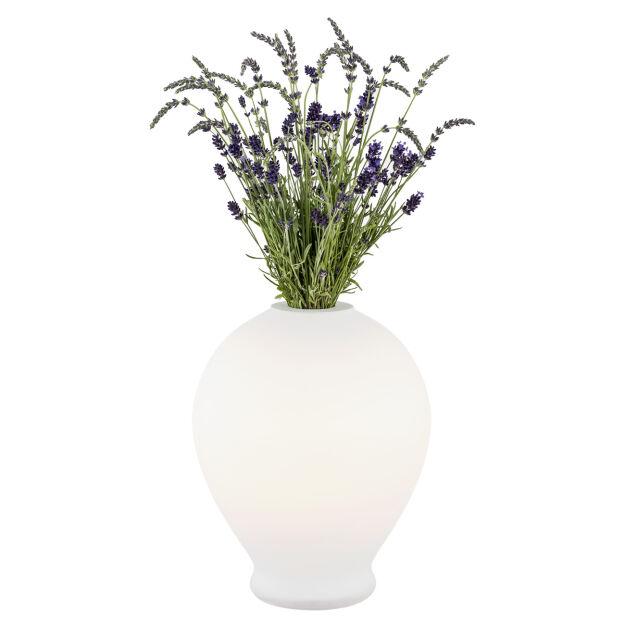 Argon- szklana lampa stołowa w białym kolorze z funkcją wazonu AMARYLIS 4095 
